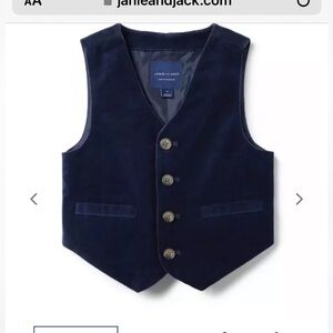 Janie and Jack Velvet Party Set for Baby boy 18-24m vest pants & Bow Tie
